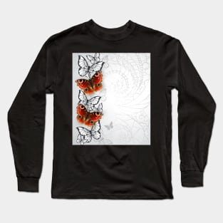 Design with Peacock Butterfly Long Sleeve T-Shirt